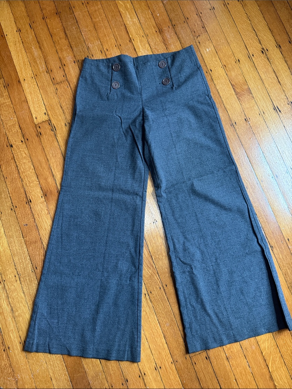 Vintage Wide Leg Sailor Pants in Charcoal (size 3)